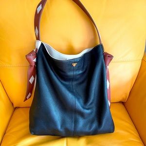 Sam Edelman Shoulder Bag, large, black white and tan, very good condition